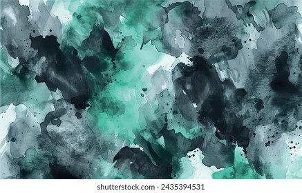 background watercolor shade splat black green mint