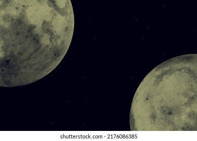 background Watercolor space and planets. Abstract vector background.