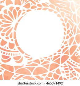 Background in watercolor style with mandala. Vector illustration. Perfect for web, scrapbooking. 