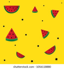 background with watermelon slices. Vector illustration.