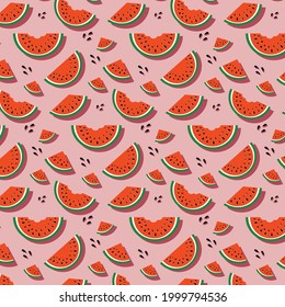 Background with watermelon slices. Vector illustration.