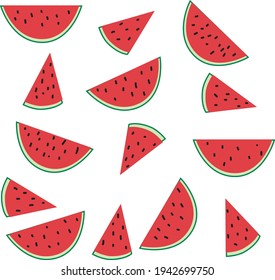 background of watermelons in different positions