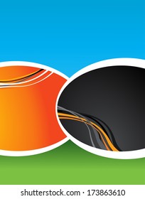 Background with wave - brochure design or flyer