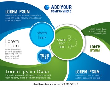Background with wave - brochure design or flyer