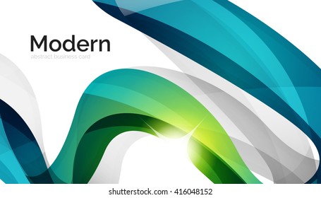 Background wave business corporate template - color curve stripes and lines in motion concept and with light and shadow effects. Presentation banner and business card message design template
