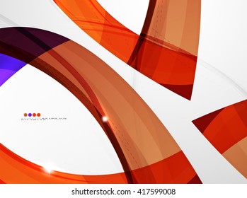 Plantilla empresarial de ondas de fondo - franjas de curva de color y líneas en el concepto de movimiento y con efectos de luz y sombra. Banner de presentación y plantilla de diseño de mensajes de tarjeta de visita