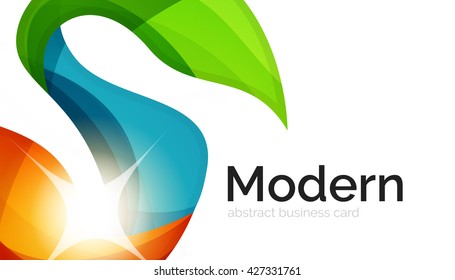 Background wave business corporate template - color curve stripes and lines in motion concept and with light and shadow effects. Presentation banner and business card message design template