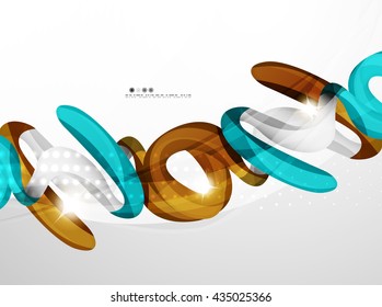 Plantilla empresarial de ondas de fondo - franjas de curva de color y líneas en el concepto de movimiento y con efectos de luz y sombra. Banner de presentación y plantilla de diseño de mensajes de tarjeta de visita