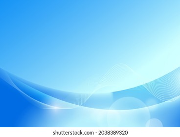 Background wave curves and lines light blue color vector