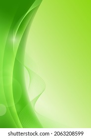 Background wave curves and lines light green color vector