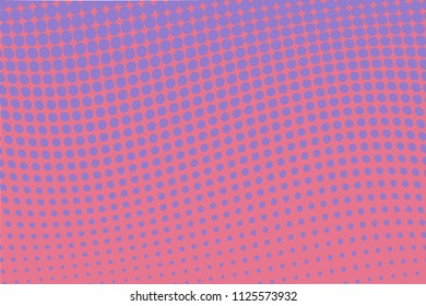 Background with wave dotted lines. Halftone pattern. Design in pop-art style, comic book. Retro, vintage backdrop. Vector illustration.  Pink-violet color