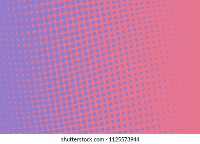 Background with wave dotted lines. Halftone pattern. Design in pop-art style, comic book. Retro, vintage backdrop. Vector illustration.  Pink-violet color