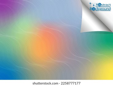 The background wave effect halftone line on gradient multicolored. vector illustration for use in graphics or product components.