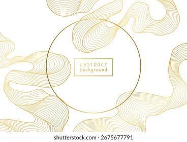 Background with wave elements. Abstract card with linear curls.