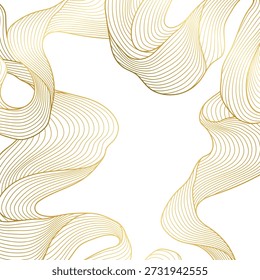 Background with wave elements. Abstract card with linear curls.