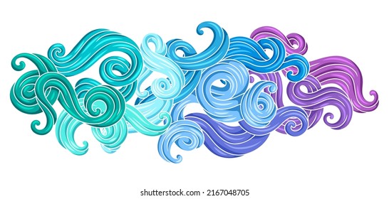 Background with wave line curls. Color striped texture.