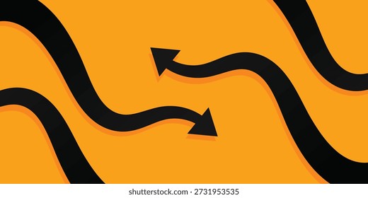 Ondas de fondo y flechas. Metas y objetivos de negocio Anuncio Plantilla
