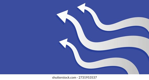 Ondas de fondo y flechas. Metas y objetivos de negocio Anuncio Plantilla