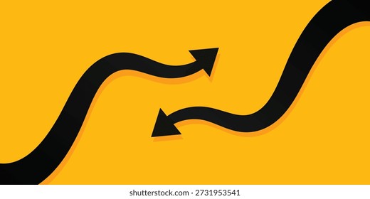 Ondas de fondo y flechas. Metas y objetivos de negocio Anuncio Plantilla