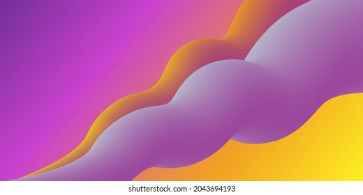 Background. Waves Like Gummy Worms. Suitable For Use As A Website Background, Landing Page Background. 3 D. Vector Illustration.