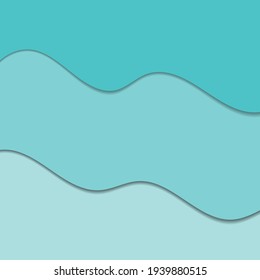 Background with waves of the sea, template for splash. Blue, brown and yellow are trendy pastel shades for summer designs.