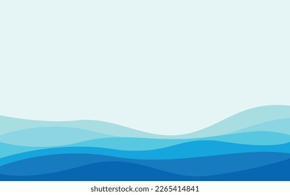 Background with waves in shades of blue, vector illustration of blue waves.