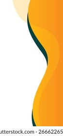 Hintergrundwellen-Formen. Geometrisches Memphis-Banner. Orangefarbene und grüne Überlagerung. Vorlage für Geschäfts- und Werbeaktionen