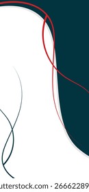 Ondas de fondo Formas verdes. Anuncio de memphis geométrico. color de líneas rojas. Plantilla de negocios y promoción