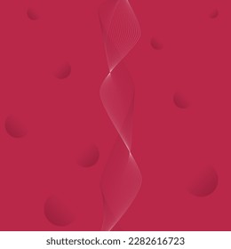 Аbstract background with waves and spheres on Viva Magenta. For textile graphics such as placement print or for marketing, advertising, web graphic design such as a landing page, banner, flyer