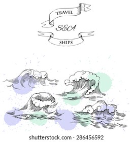 Background with waves. Vector Illustration