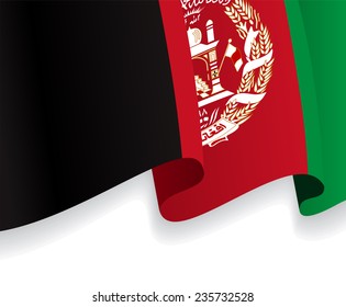 Background with waving Afghan Flag. Vector illustration
