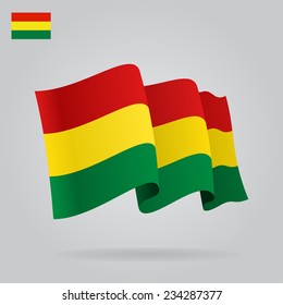 Background with waving Bolivian Flag. Vector illustration