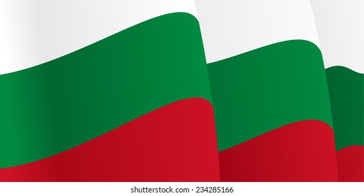 Background with waving Bulgarian Flag. Vector illustration