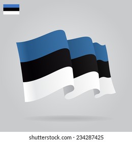 Background with waving Estonian Flag. Vector illustration