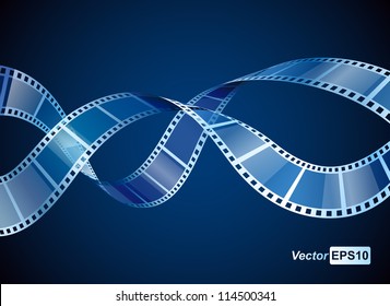 background with waving film strip