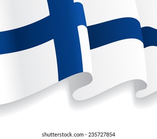 Background with waving Finnish Flag. Vector illustration