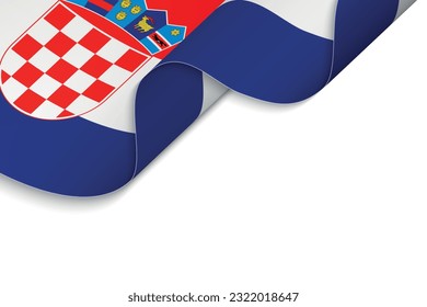 Background with Waving flag of Croatia