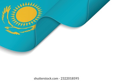 Background with Waving flag of Kazakhstan