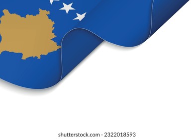 Background with Waving flag of Kosovo