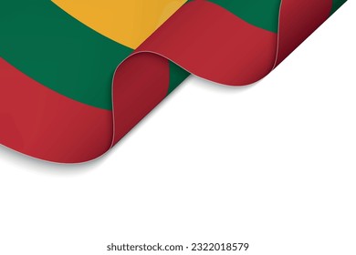 Background with Waving flag of Lithuania