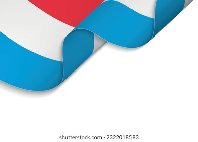 Background with Waving flag of Luxembourg