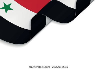 Background with Waving flag of Syria