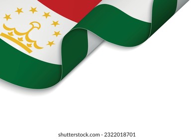 Background with Waving flag of Tajikistan