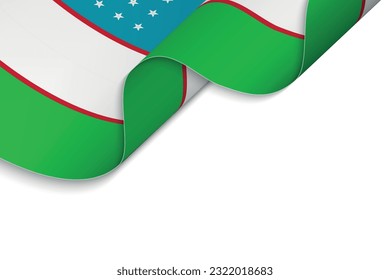 Background with Waving flag of Uzbekistan