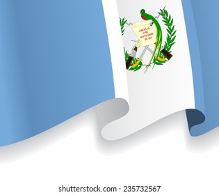 Background with waving Guatemala Flag. Vector illustration