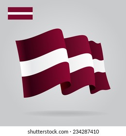 Background with waving Latvian Flag. Vector illustration