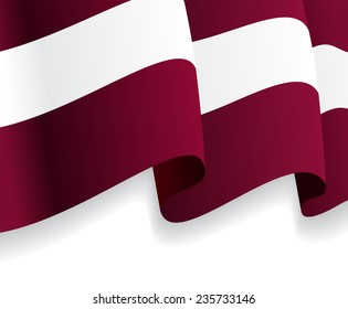 Background with waving Latvian Flag. Vector illustration