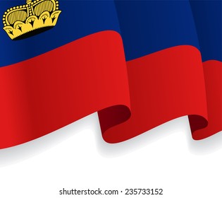 Background with waving Liechtenstein Flag. Vector illustration