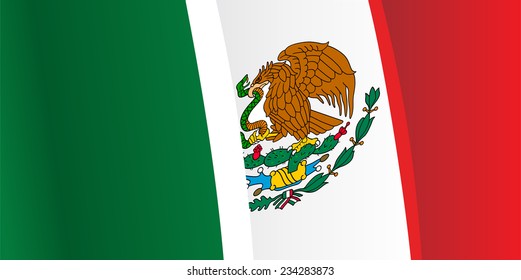 Background with waving Mexico Flag. Vector illustration