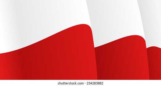 Background with waving Polish Flag. Vector illustration